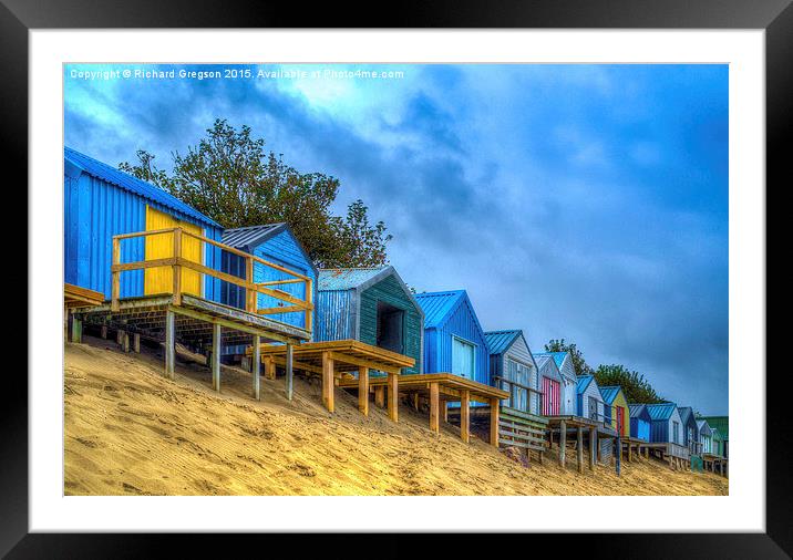  Beach Huts Framed Mounted Print by Richard Gregson