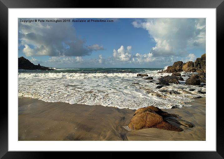 Porthmeor cove in North Cornwall Framed Mounted Print by Pete Hemington
