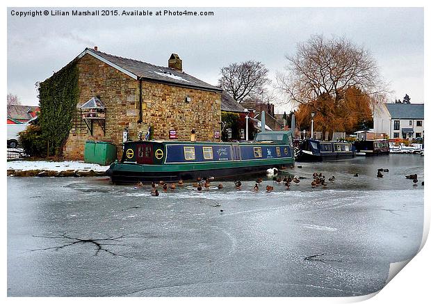  The Frozen Garstang Canal. Print by Lilian Marshall