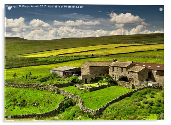 Rustic Charm A Traditional Yorkshire Dales Farm in Acrylic by Martyn Arnold