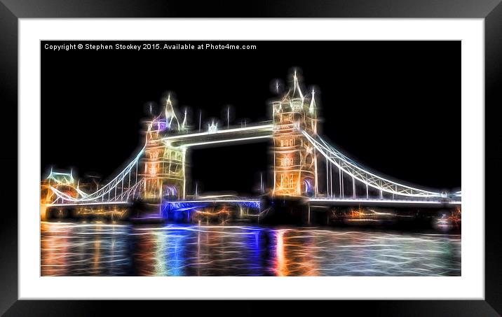  Tower Bridge Glow Framed Mounted Print by Stephen Stookey