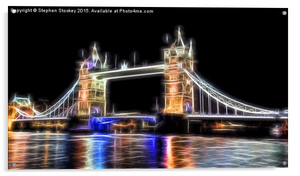  Tower Bridge Glow Acrylic by Stephen Stookey