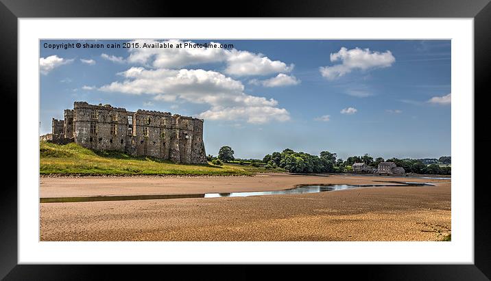  Carew Castle dwarfs the Tidal Mill Framed Mounted Print by Sharon Cain