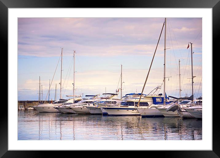  Moored Yachts  Framed Mounted Print by Jenny Rainbow