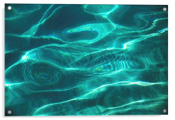  Crystal Clear Water. Blue Topaz  Acrylic by Jenny Rainbow