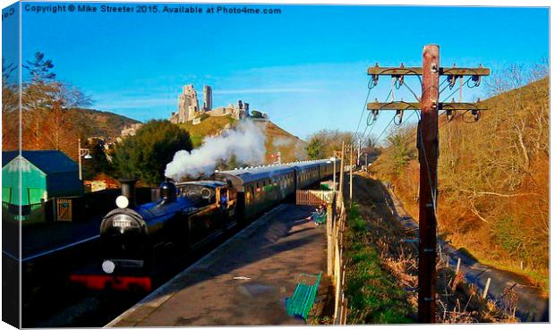 M7 at Corfe Castle Canvas Print by Mike Streeter