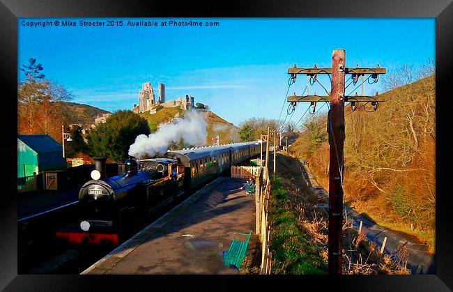  M7 at Corfe Castle Framed Print by Mike Streeter
