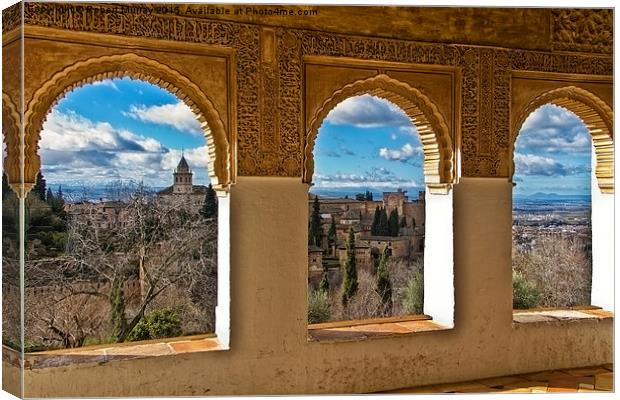  Windows on The Alhambra Canvas Print by Robert Murray