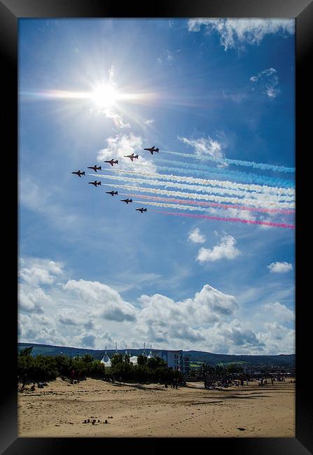 Red Arrows, Minehead 2014 Framed Print by Bob Small