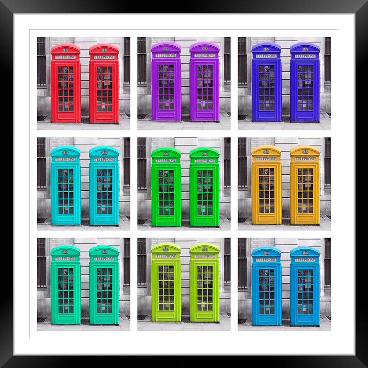  Phone Boxes Multi Coloured Framed Mounted Print by Scott Anderson