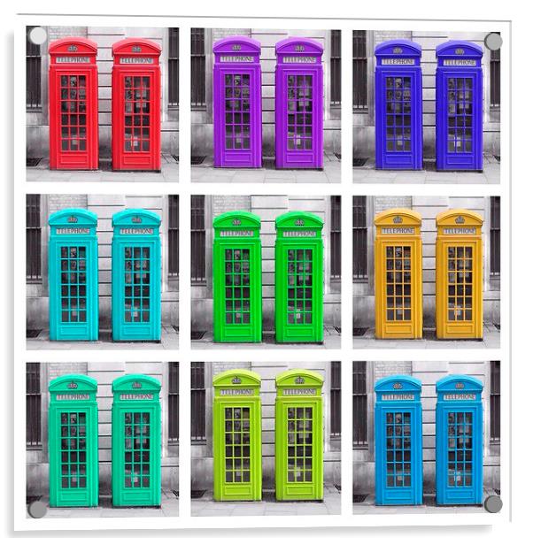  Phone Boxes Multi Coloured Acrylic by Scott Anderson