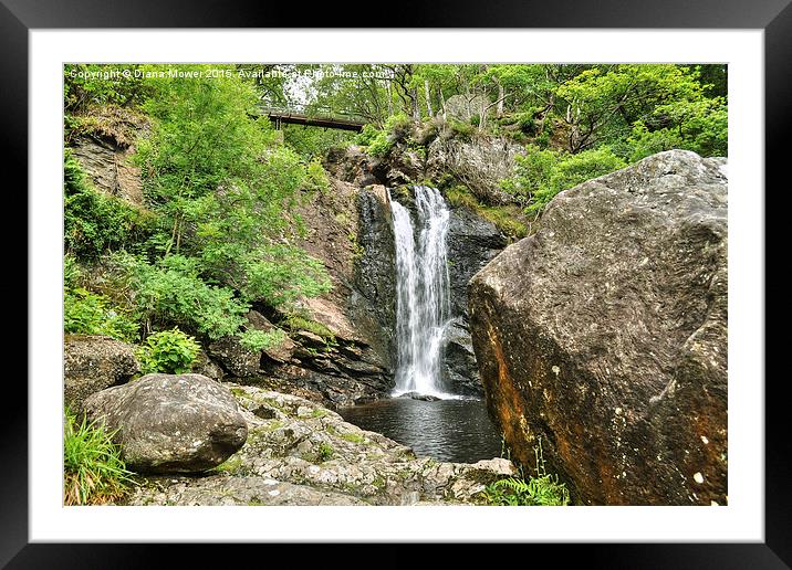  Inversnaid Falls Framed Mounted Print by Diana Mower