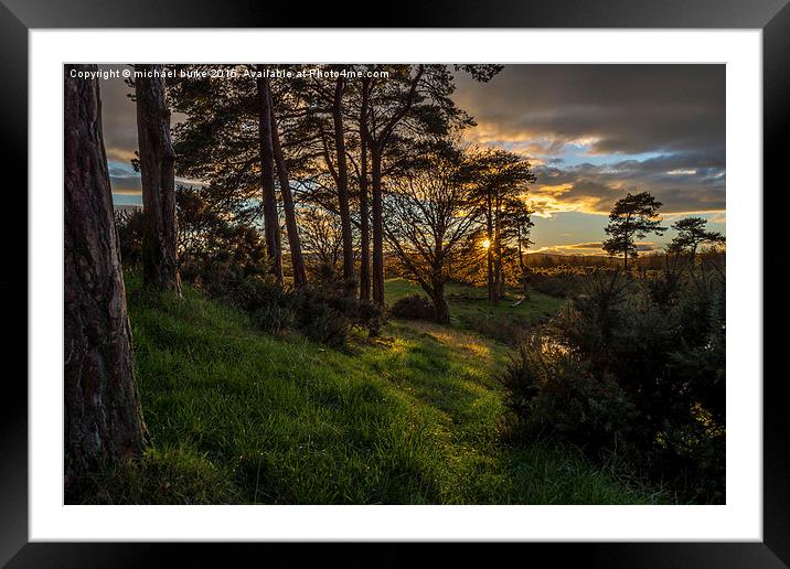  Scottish Sunset Framed Mounted Print by michael burke