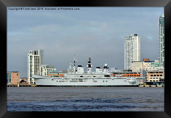  HMS Illustrious berthed in Liverpool Framed Print by Frank Irwin