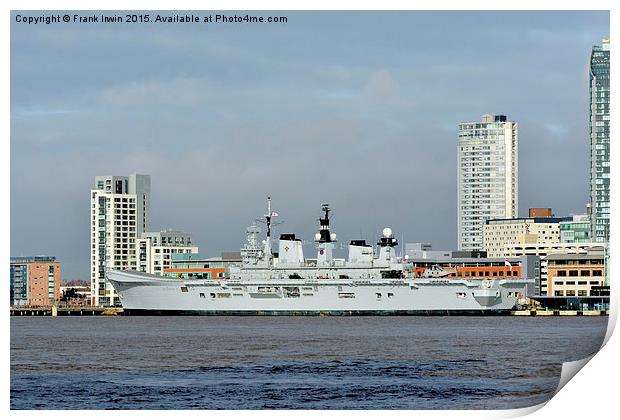  HMS Illustrious berthed in Liverpool Print by Frank Irwin