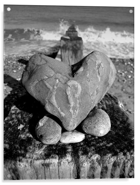  Love On A Beach Acrylic by Brian Sharland