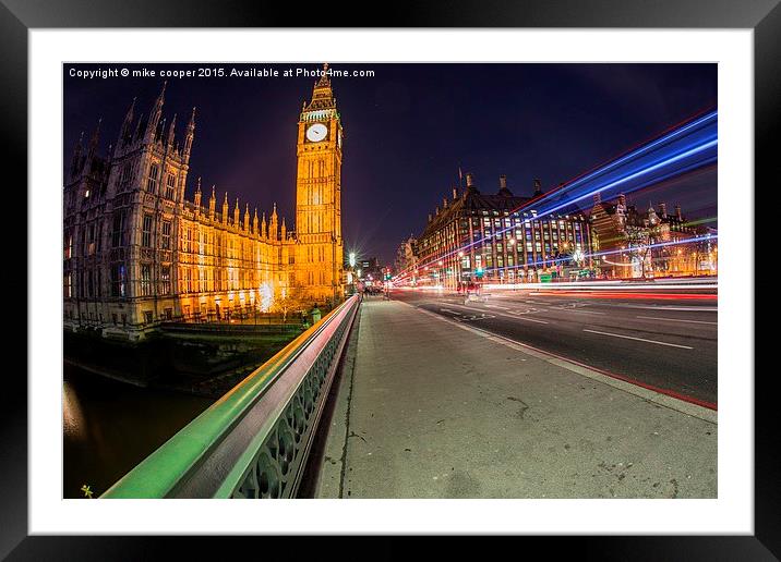 Westminster bridge London,big ben Framed Mounted Print by mike cooper