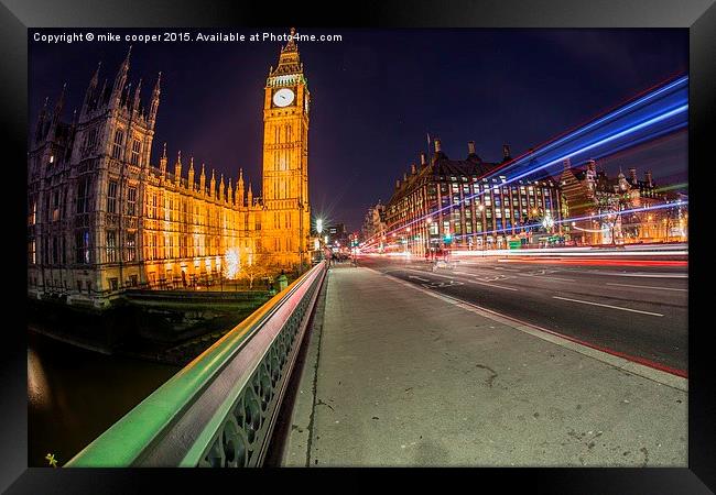 Westminster bridge London,big ben Framed Print by mike cooper