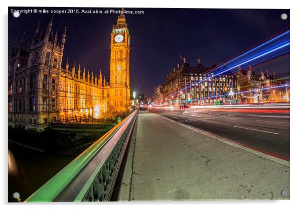 Westminster bridge London,big ben Acrylic by mike cooper