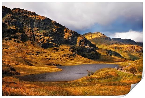 Loch Restil. Rest and Be Thankful, Scotland Print by Jenny Rainbow