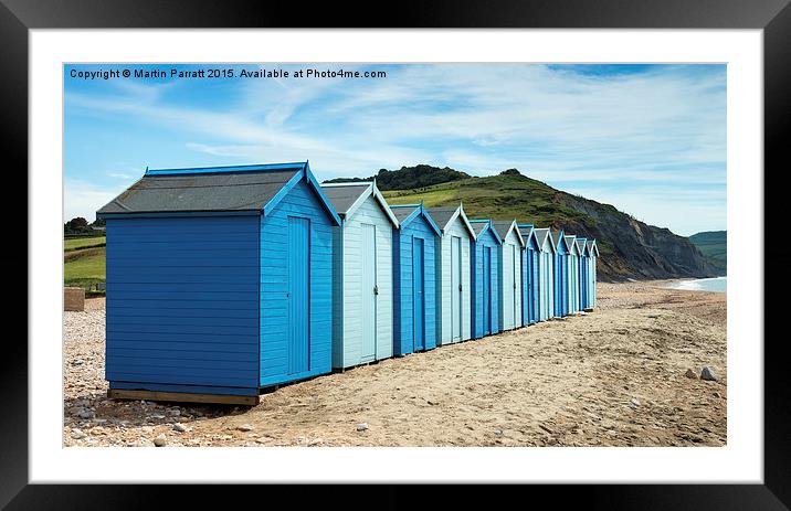 Charmouth Beach Huts Framed Mounted Print by Martin Parratt