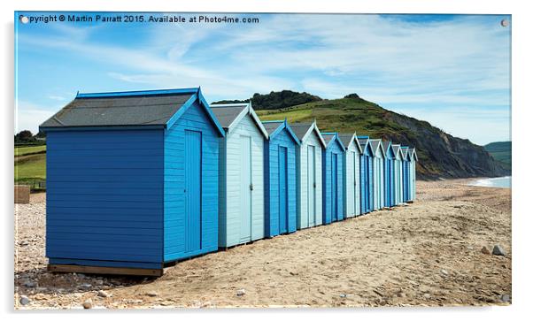 Charmouth Beach Huts Acrylic by Martin Parratt