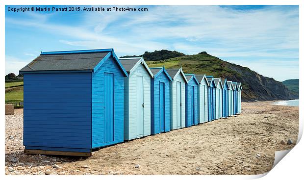 Charmouth Beach Huts Print by Martin Parratt