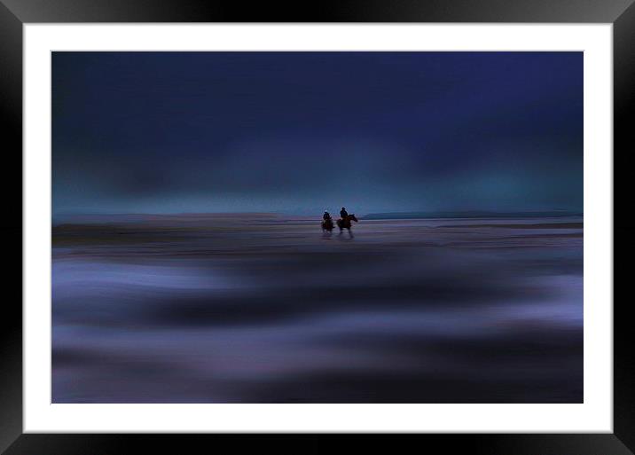  Night Riders by the sea Framed Mounted Print by sylvia scotting