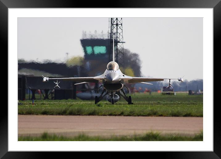  Danish Air Force F16 at RAF Coningsby 2013 Framed Mounted Print by Peter Hart