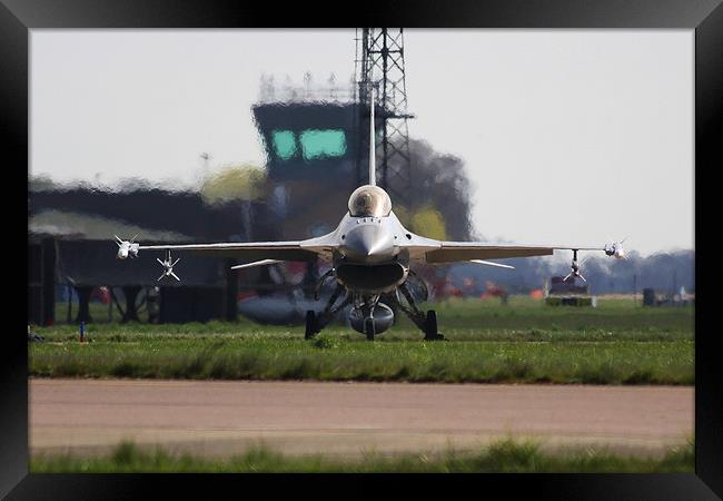  Danish Air Force F16 at RAF Coningsby 2013 Framed Print by Peter Hart