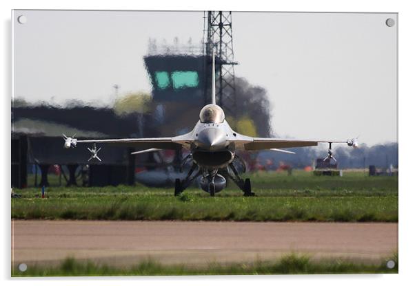  Danish Air Force F16 at RAF Coningsby 2013 Acrylic by Peter Hart