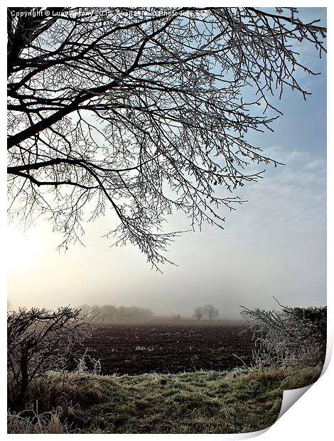  A misty morn in Oxfordshire Print by Lucy Antony