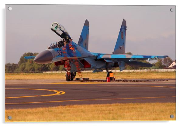  Ukranian Air Force Sukhoi Su-27UB "69" at Radom A Acrylic by Peter Hart