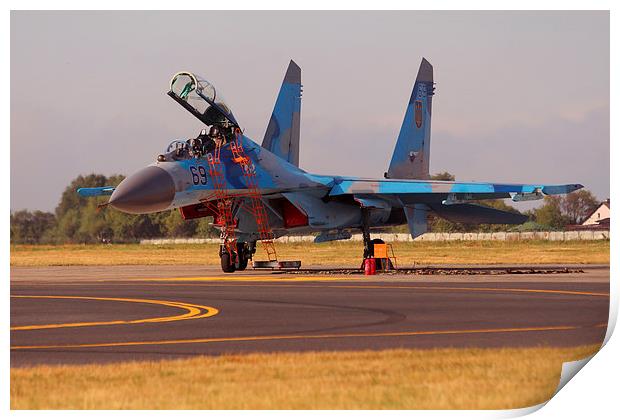  Ukranian Air Force Sukhoi Su-27UB "69" at Radom A Print by Peter Hart