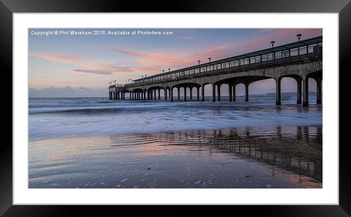  Early at Boscombe Pier Framed Mounted Print by Phil Wareham