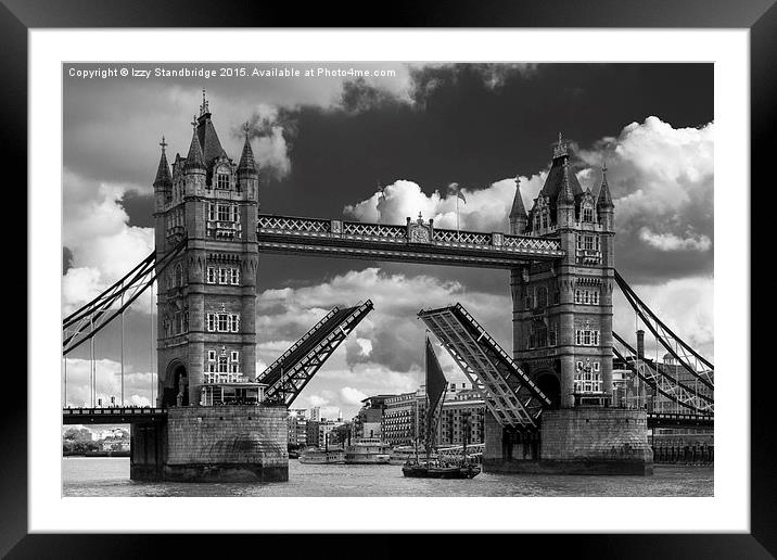  Tower Bridge opens for a sailing barge Framed Mounted Print by Izzy Standbridge