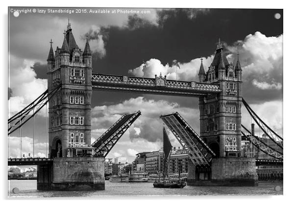  Tower Bridge opens for a sailing barge Acrylic by Izzy Standbridge