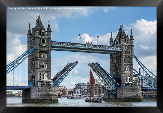   Tower Bridge opens for a sailing barge Framed Print by Izzy Standbridge