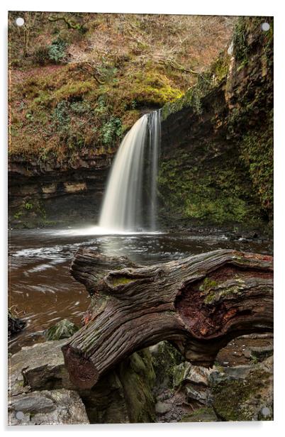  Sgwd Gwladys Waterfall. Acrylic by Becky Dix