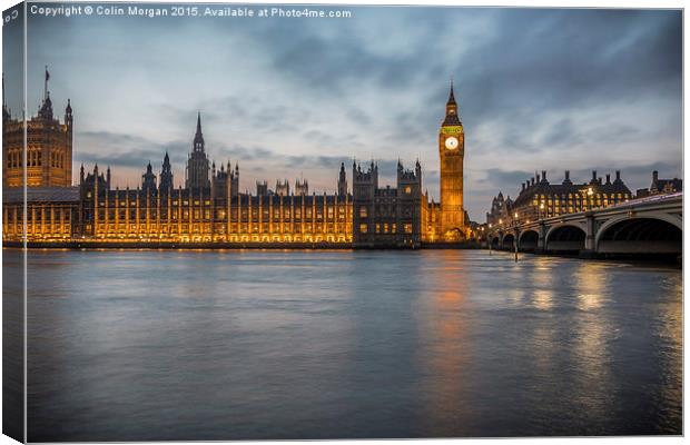  Houses of Parliament & Big Ben Canvas Print by Colin Morgan