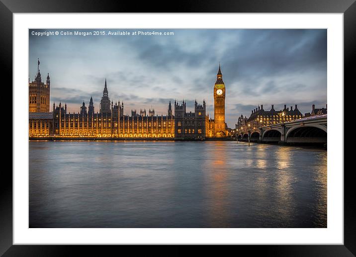  Houses of Parliament & Big Ben Framed Mounted Print by Colin Morgan