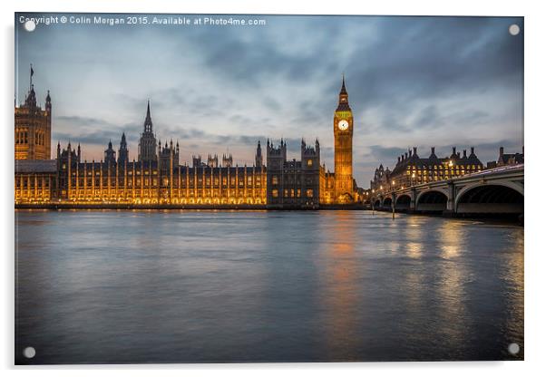  Houses of Parliament & Big Ben Acrylic by Colin Morgan