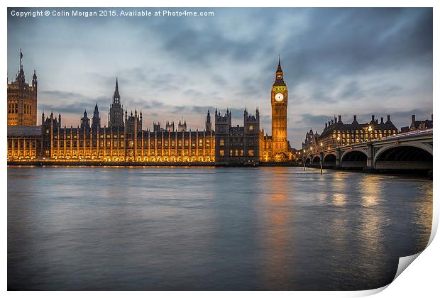  Houses of Parliament & Big Ben Print by Colin Morgan