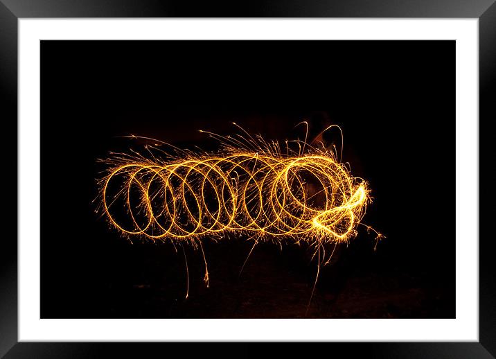 Firework Swirl Framed Mounted Print by James Lavott