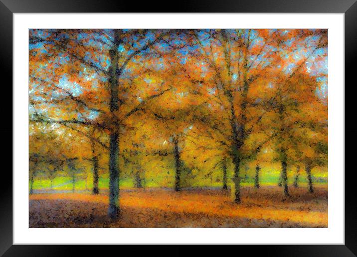 Greenwich Park Autumn Art Framed Mounted Print by David Pyatt