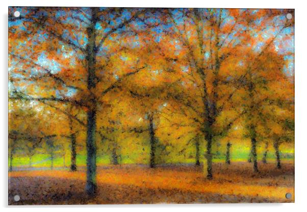 Greenwich Park Autumn Art Acrylic by David Pyatt