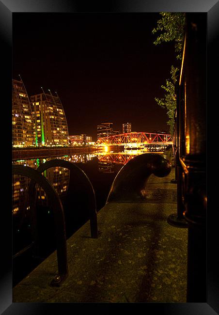 Salford Quays By Night Framed Print by James Lavott