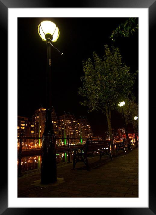 Salford Quays By Night Framed Mounted Print by James Lavott