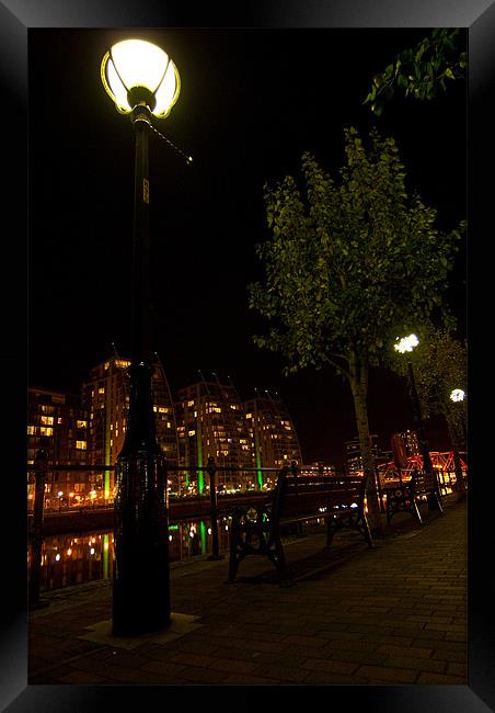 Salford Quays By Night Framed Print by James Lavott