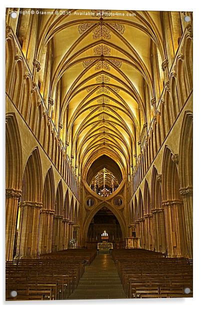  Inside Wells Cathedral Acrylic by Graeme B